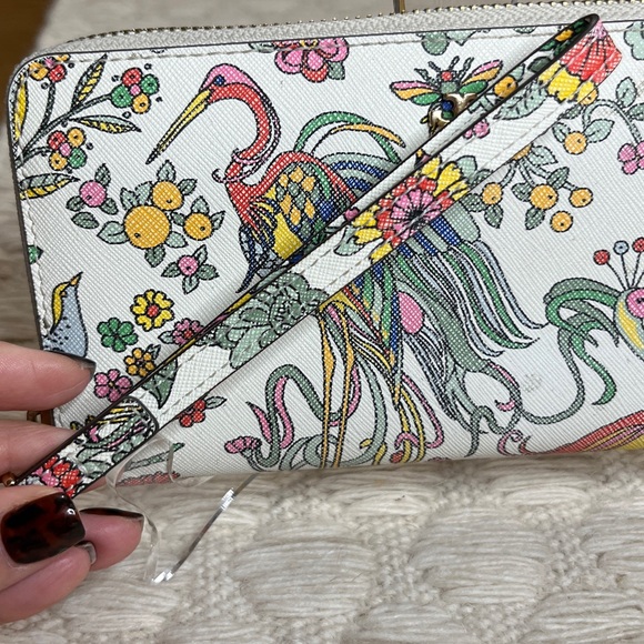 Tory Burch RARE Emerson Paradise Floral Zip Wallet / Wristlet - Picture 5 of 14